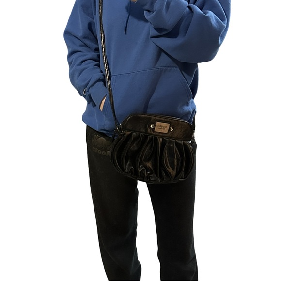 SIMPLY VERA VANG WANG cute black vegan leather mini crossbody bag w/gems, NWOT. - Picture 9 of 9